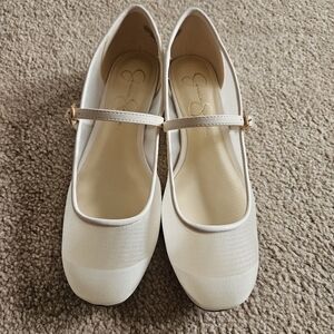 Jessica Simpson Cream Mary Jane Flats